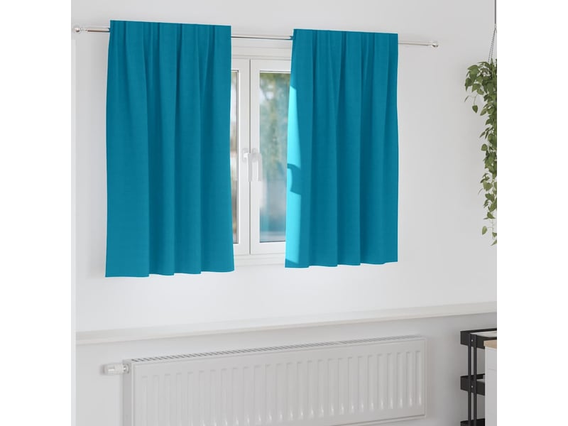 Lot de 2 rideaux occultants, rideaux black-out avec anneaux turquoise 140 x 140 cm cf44795 - Conforama B