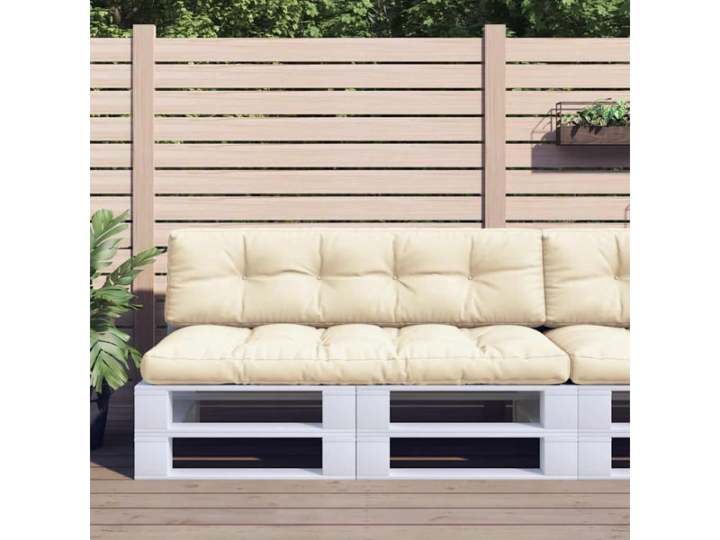  Lot de 2 coussins de palette, coussins de canapé crème tissu cf59524  - Conforama B