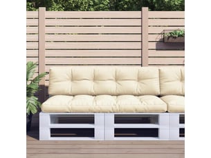 Lot de 2 coussins de palette, coussins de canapé crème tissu cf59524