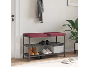 Lot de 2 coussins de banc, coussins d'assise, coussins pour chaisecanapé tissu bordeaux profondeur 35 cm cf52501