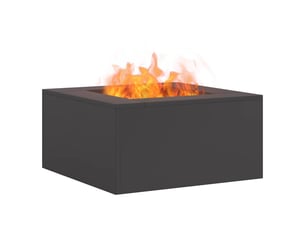 Brasero exterieur, foyer noir 60x60x30 cm acier patiné shl79148