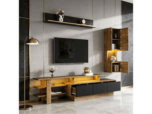 Meuble tv coloris noir 180 cm <strong>HAUSS SPOLE</strong> <strong></strong>