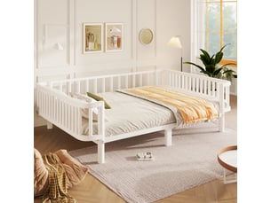 Lit banquette 140x200 cm <strong></strong> <strong>evarich</strong> coloris blanc