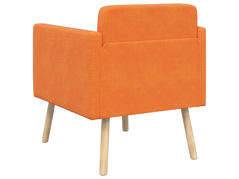  Vidaxl chaise d'appoint orange tissu en velours côtelé  - Conforama E