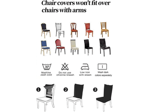 Lot de 4 housses de chaises de salle à manger, housses élastiques, adaptées à la décoration de réceptions de mariage gris, lot de 4 pièces