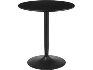 Table à manger ronde, 70x70x75 cm, salle à manger, gain de place, repas, plateau mdf, piètement acier, coloris noir
