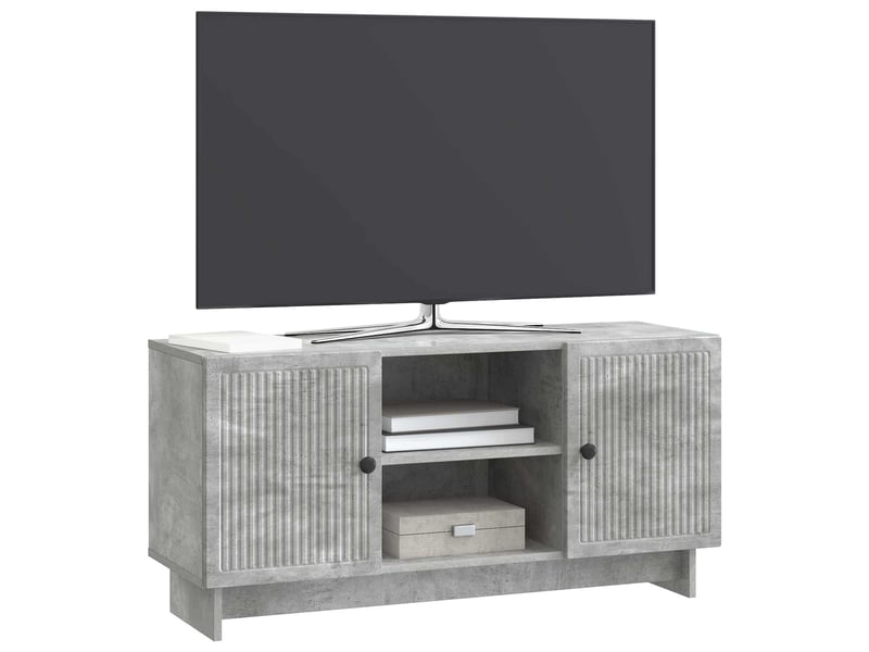  Meuble tv - banc tv - meuble de rangement 102 x 34,5 x 50 cm gris béton bois d'ingénierie  - Conforama C