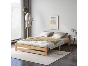 Lit 2 places 140x200 cm <strong>MERAX</strong>  <strong>lit enfant naturel</strong> coloris naturel