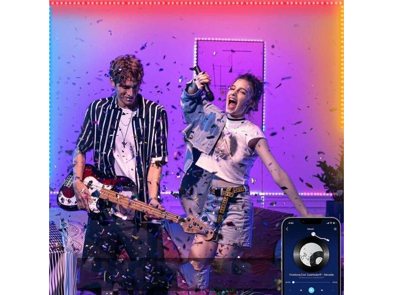 Bandes led 20m rgb 5050 kit de bandes led a changement de couleur avec telecommande 44 touches pour la decoration de la maison de la chambre - Conforama D