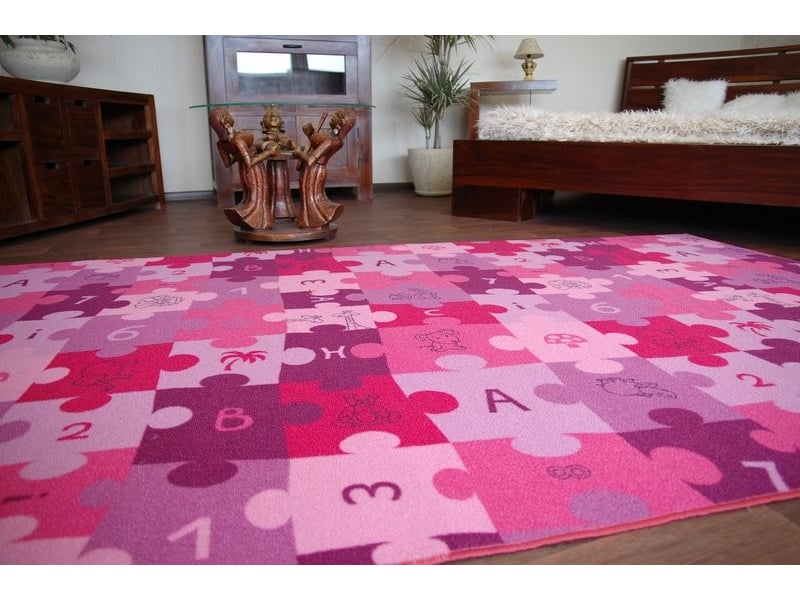  Tapis enfant puzzles violet 100x200 cm  - Conforama D
