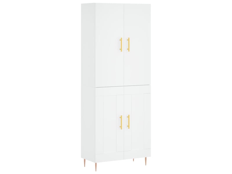  Buffet haut - bahut - meuble de rangement blanc 69,5x34x180 cm bois d'ingénierie  - Conforama A