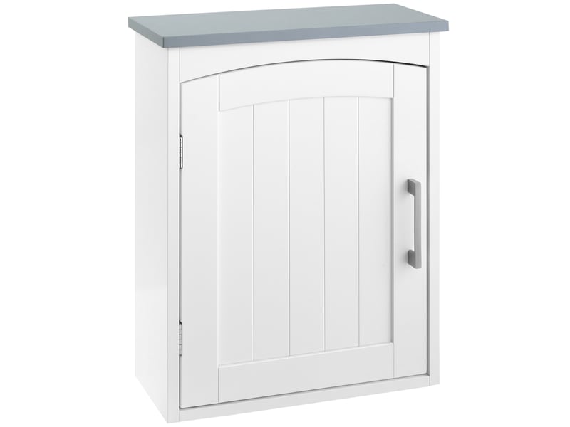  Meuble wc suspendu armoire à pharmacie murale armoire salle de bain rangement avec porte et étagère réglable - 41 x 18,5 x 52 cm - mdf - blanc  - Conforama B