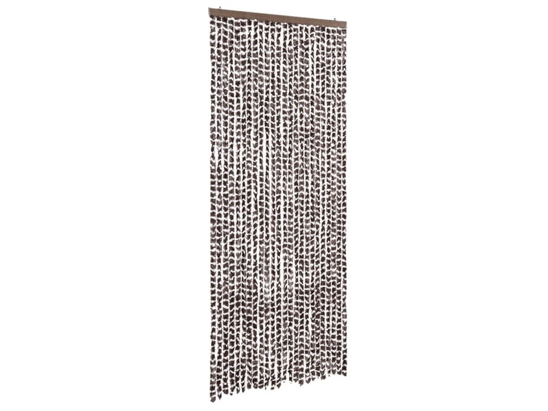  Rideau anti-mouches, moustiquaire marron et blanc 100x230 cm chenille cf43562  - Conforama A