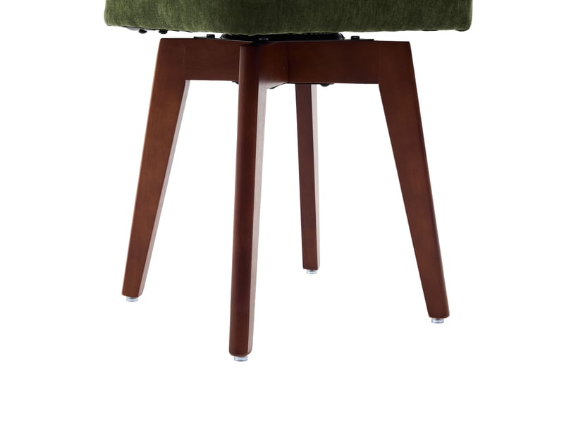  Lot de 2 chaises de salle à manger pivotantes 360 degrés 43 x 50 x 77 cm vert, chenille et rotin tressé  - Conforama E