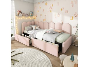 Lit banquette 90x200 cm <strong>OXEZA</strong>  <strong></strong> coloris rose