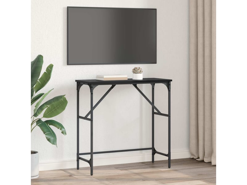  Table de chevet - table console chêne noir 75 x 32 x 75 cm bois d'ingénierie  - Conforama C