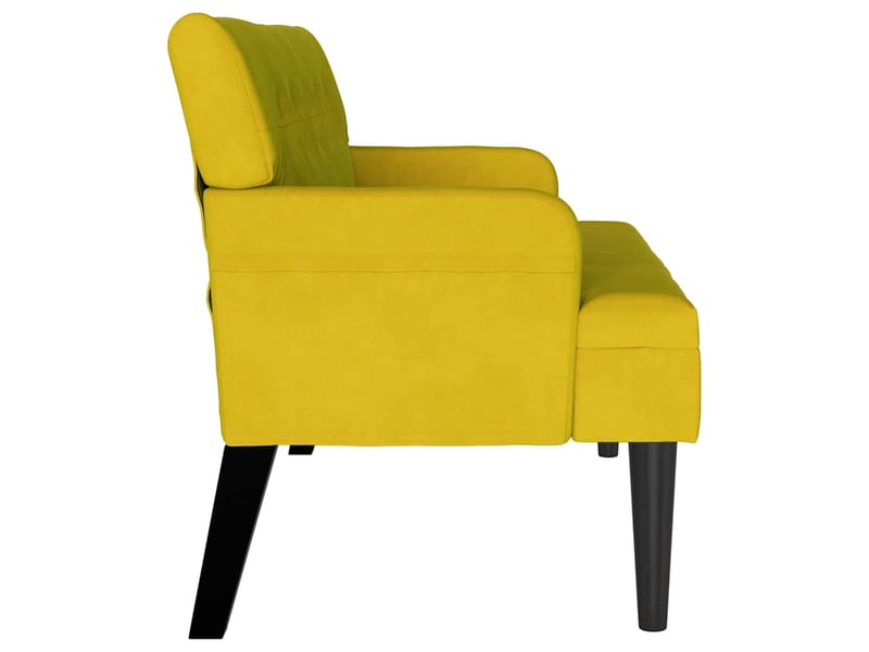  Banc chambre, banc de lit chesterfield jaune 112x65,5x75 cm velours  - Conforama E