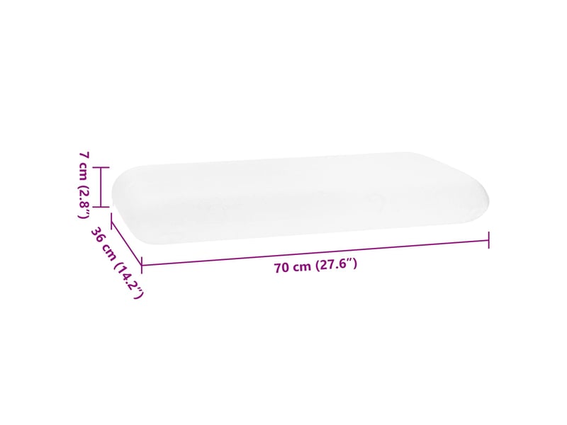  Oreiller, coussin de sommeil 70 x 36 x 7 cm moyen blanc cf55931  - Conforama E