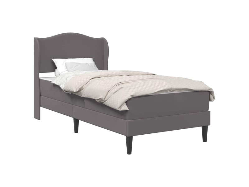  Lit simple- lit adulte -  cadre de lit avec tête de lit gris 90 x 190 cm simili cuir  - Conforama A