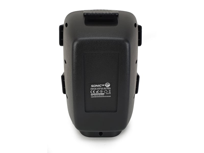  Enceinte autonome mydj sonic08 à led - 400w - application smartphone usb-bt-aux - télécommande + micro karaoké + ovni  - Conforama E