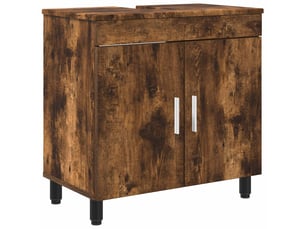 Unité de vanité de salle de bain, meuble de rangement chêne fumé 60x35x60 cm shl8593