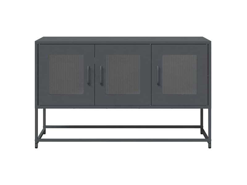  Meuble tv - banc tv - meuble de rangement anthracite 100,5x39x60,5 cm acier laminé à froid  - Conforama E