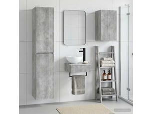 Ensemble de mobilier de salle de bain 3 pc gris béton cf64384