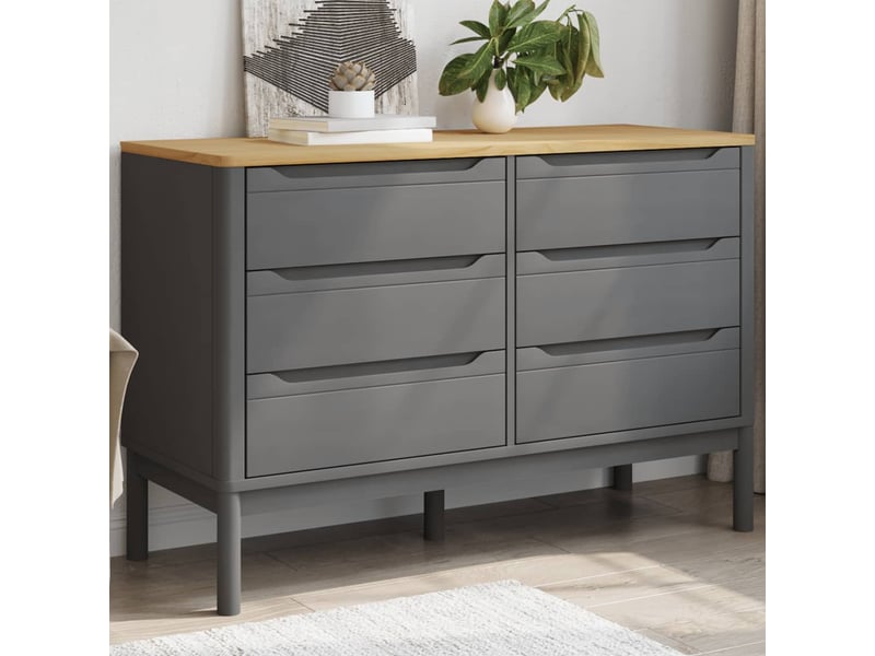  Commode chambre adulte, armoire à tiroirs floro gris bois de pin massif shl72839  - Conforama B