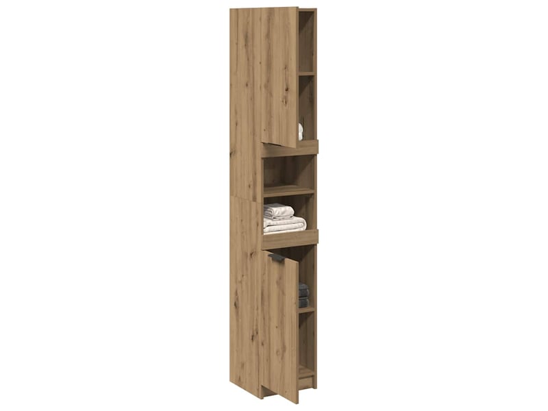  Amoire de salle de bain chêne artisanal 32x34x188.5cm bois d'ingénierie  - Conforama C