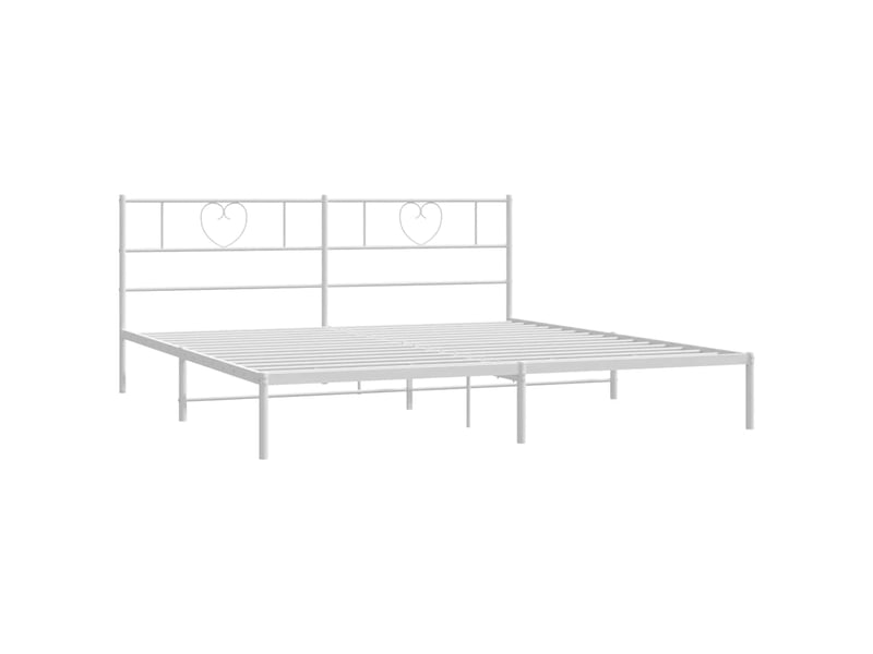 Lit double- lit adulte - cadre de lit métal sans matelas et tête de lit blanc 180x200 cm - Conforama D