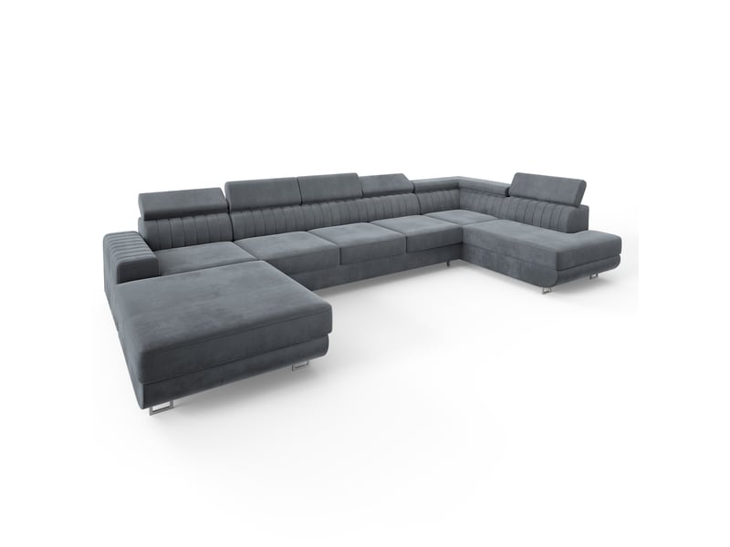 Canapé d'angle gaian, velours gris - Conforama A