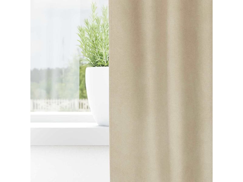  Lot de 2 rideaux, rideaux de fenêtre crème 140 x 225 cm velours cf44021  - Conforama C