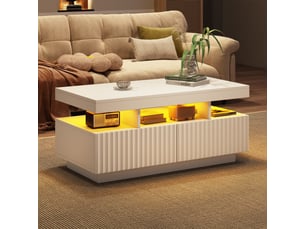 Table basse rectangulaire coloris blanc ATELIER CONFORTIEL - 50 cmx100 cm