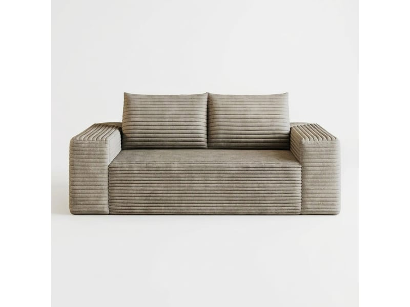 Canapé 3 places velours côtelé modulaire camel 180cm sans montage - Conforama A