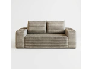 Canapé 3 places velours côtelé modulaire camel 180cm sans montage