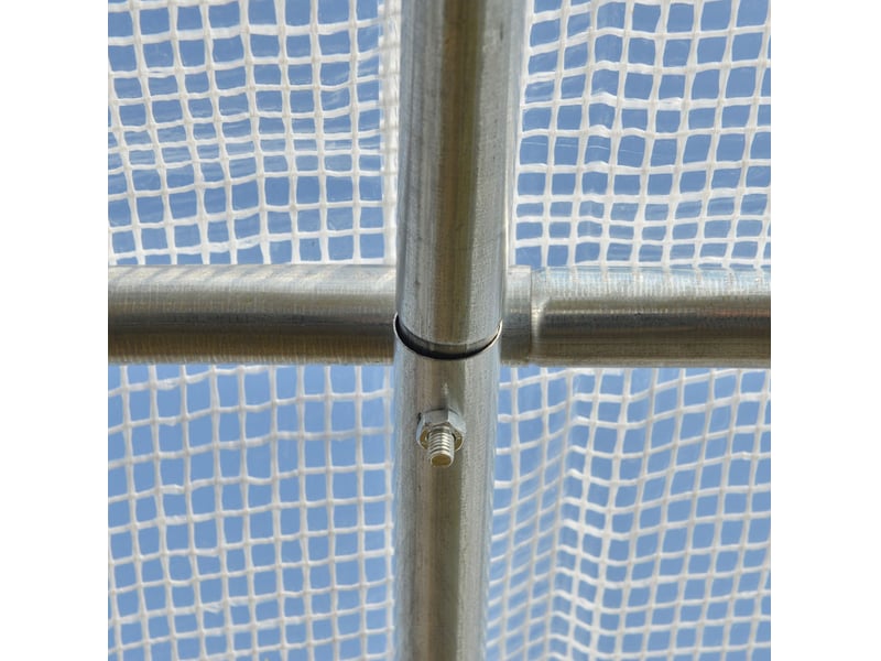  Serre de jardin tunnel 397x300x200 cm – blanche – 8 fenêtres, porte zippée et acier galvanisé  - Conforama D