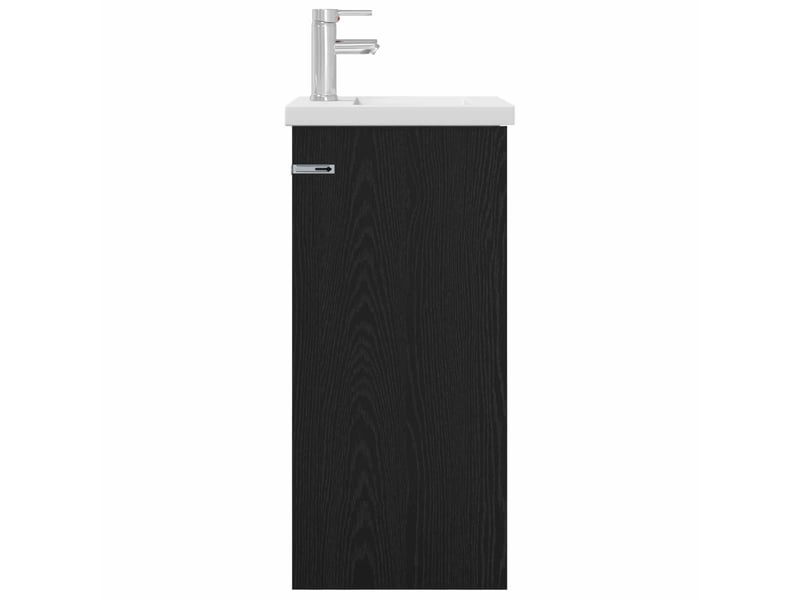  Meuble salle de bain avec évier, meuble de rangement chêne noir 42x40x84.5 cm shl8950  - Conforama D
