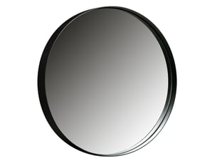 Miroir rond 50cm contour métal noir livoire