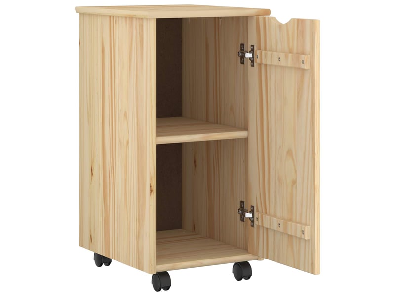  Caisson roulant de bureau marron 34 x 39 x 65,5 cm bois de pin massif  - Conforama C