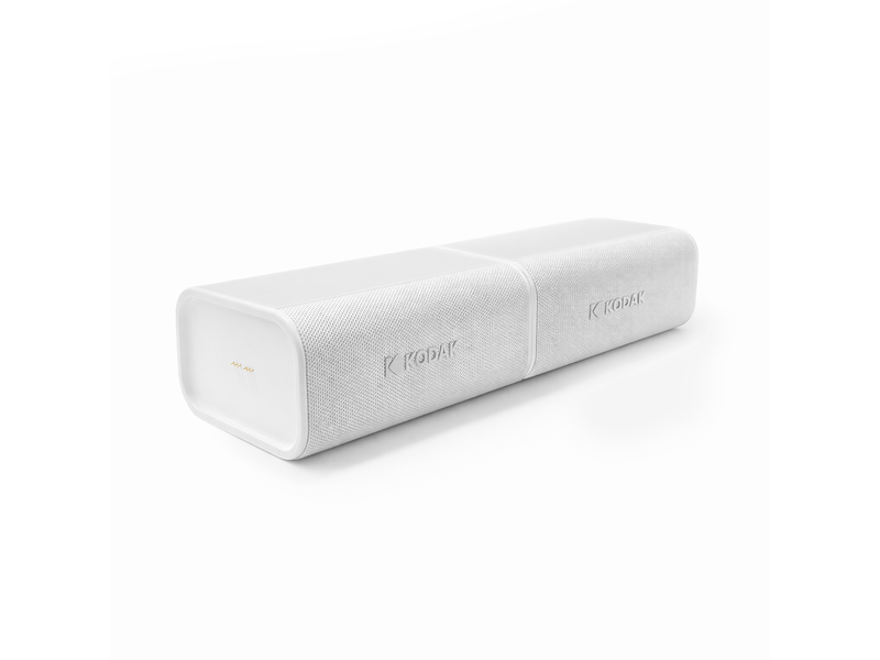  Kodak soundbrix plus enceintes bluetooth magnétiques (lot de 2) duo emboîtable 80w rms - son stéréo - brixlink - portée 50m - recharge usb-c - glacier white  - Conforama A