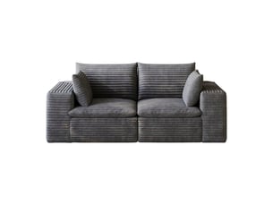 Canapé 2 places en velours côtelé canapé nuage gris foncé 180 cm sans montage