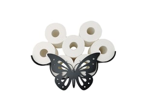 Porte-papier toilette en métal en forme de papillon – stockage et rangement, noir
