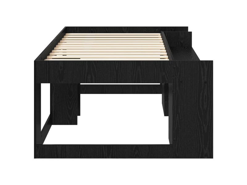 Cadre de lit pour enfants - lit jeune avec rangement chêne noir 80 x 200 cm - Conforama D