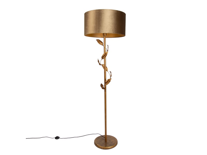 Lampadaire doré avec abat-jour bronze et intérieur doré 50cm - linden  - Conforama A
