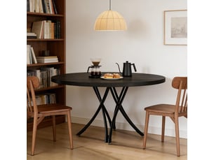 Table à manger ronde en mdf noir ø120x75 cm