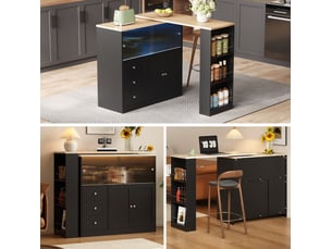 Bar coloris noir HAVRYA - 172 cm