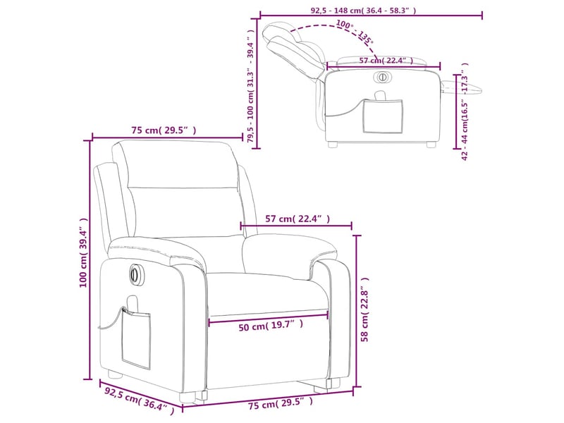 Vidaxl fauteuil inclinable de massage électrique vert clair velours - Conforama C