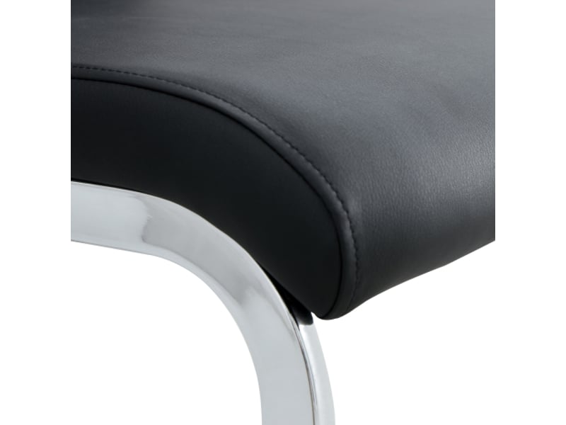  Lot de 6 chaise de salle à manger avec dossier haut, en similicuir et lin, noir  - Conforama E