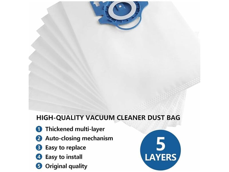 8 pièces sacs d’aspirateur compatibles avec, complete c2 c3, classic c1, s2000 s5000 s8000, sacs à poussière pièces de rechange - Conforama D