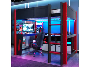 Lit mezzanine 140x200 cm <strong></strong>  <strong>Radiant Stride</strong> coloris noir
